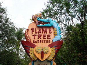 Flame Tree Barbecue Sign