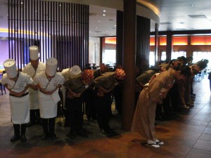 Staff Greeting Ceremony as Restaurant Opens