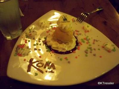 Kona Cafe, Polynesian Resort: Birthday Treat