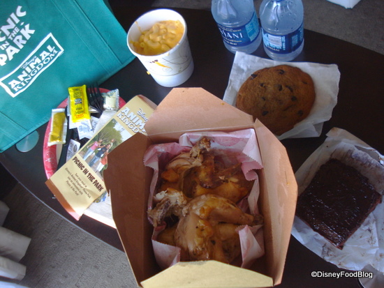 AK Picnic in the Park Meal -- Rotisserie chicken, mac and cheese side, brownie, cookie, water