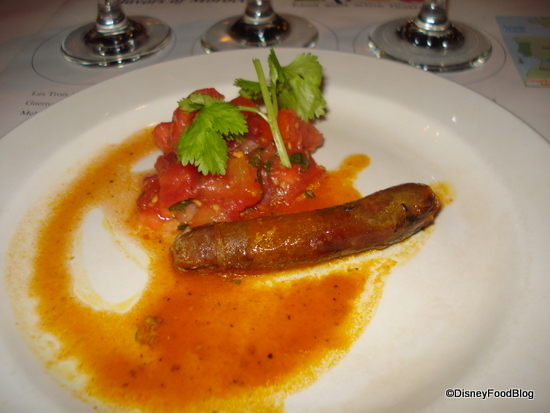 Lamb Sausage with Lamb Stock and Tomato Sauce