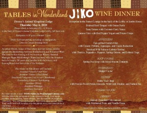 Jiko Wine Dinner May 6th