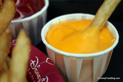 Dipping French Fry in Plastic Cheese!