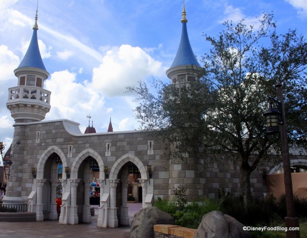Wall into the New Fantasyland in Disney World's Magic Kingdom