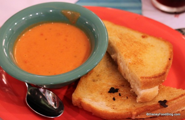 Tomato Bisque and Grilled Cheese Sandwich at Beaches and Cream