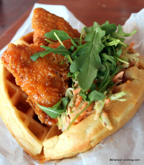 Sweet and Spicy Chicken Waffle Sandwich at Sleepy Hollow