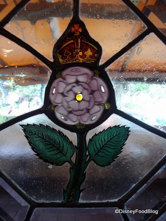 rose-and-crown stained glass