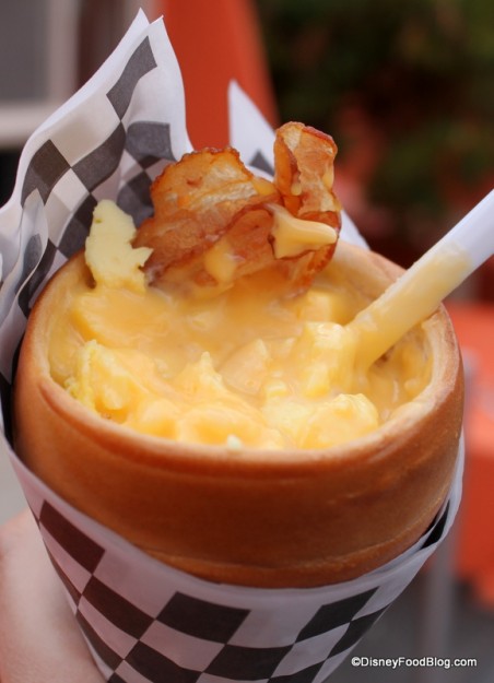 Breakfast Cone with Scrambled Egg, Cheese, and Bacon