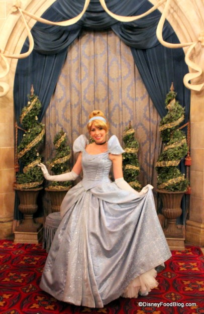 Cinderella greets guests in her castle