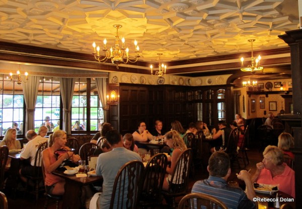 The main dining room is connected to the pub.