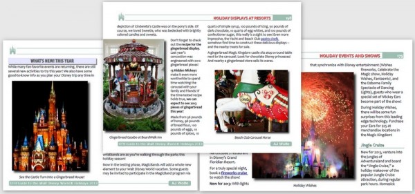 Sample Pages from the DFB Guide to the Walt Disney World Holidays