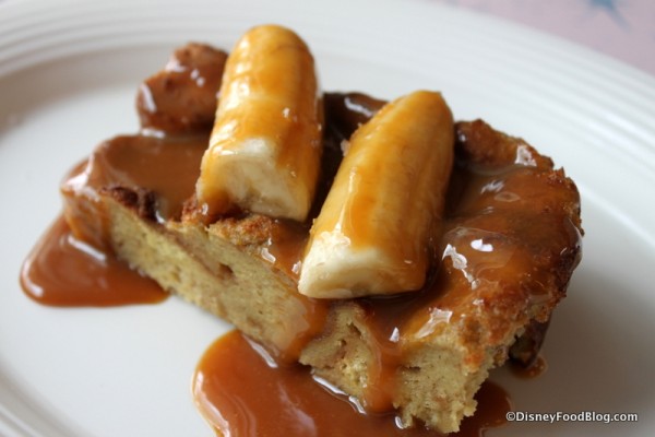 Brioche French Toast with  Salted Caramel Sauce and Bananas