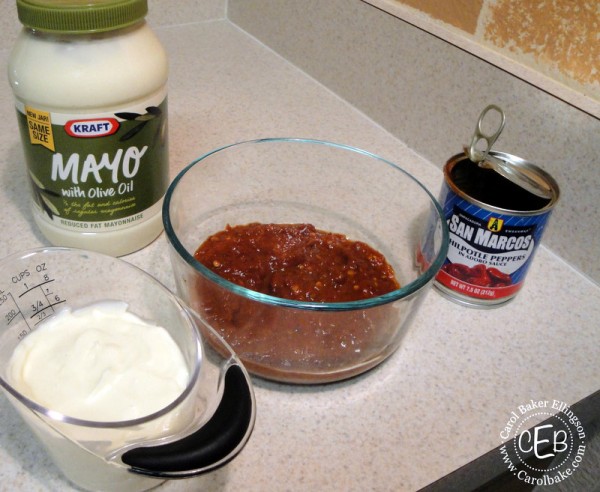 Mix mayo with pureed peppers