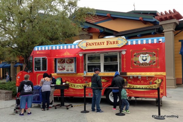 Fantasy Fare Food Truck next to World of Disney
