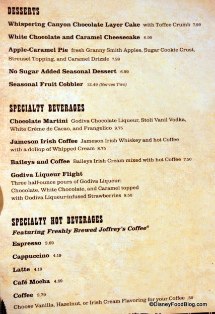 Desserts and Dessert Beverages -- Click to Enlarge
