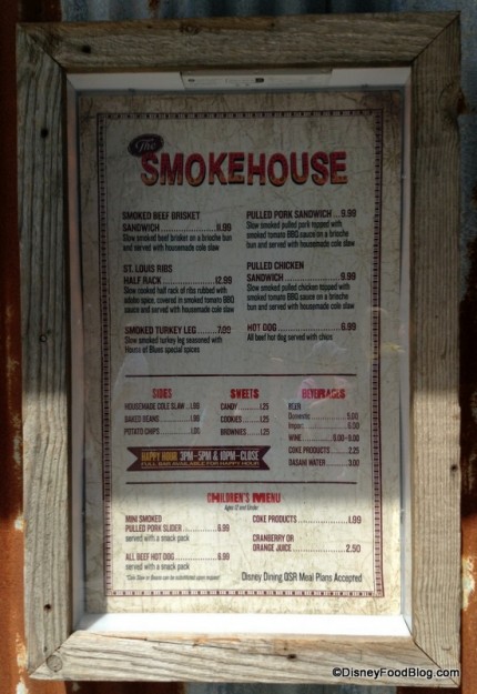The Smokehouse Menu