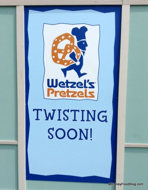 Wetzel's Pretzels construction sign