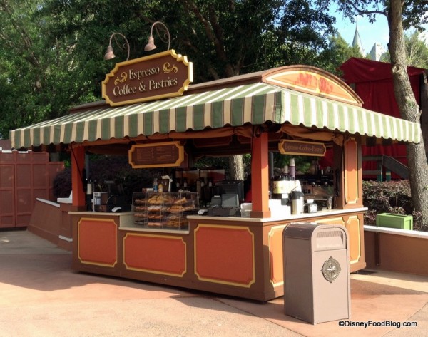 Espresso and Pastries stand between the United Kingdom and Canada Pavilions in Epcot