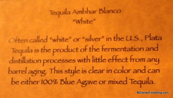 Tequila Blanco description