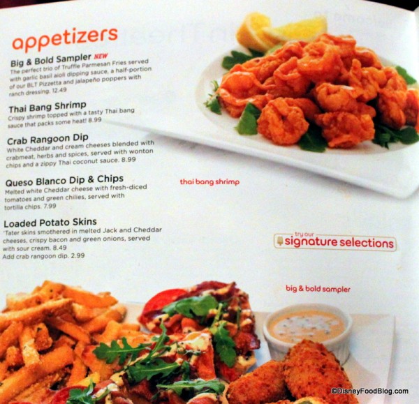 Menu -- Appetizers -- Click to Enlarge
