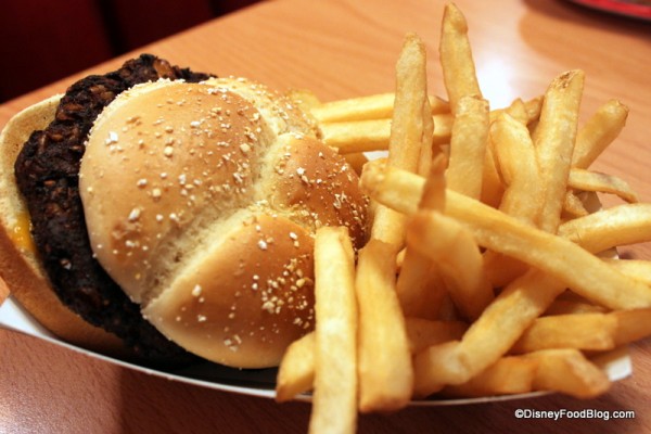 Black Bean Burger and Fries