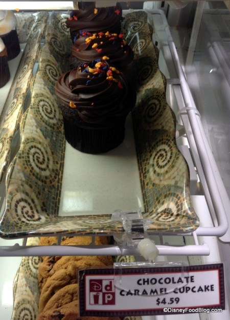 Chocolate Caramel Cupcakes in Bakery Case