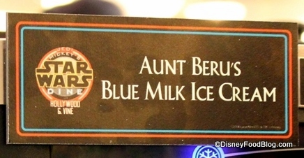 Aunt Beru's Blue Milk Ice Cream sign