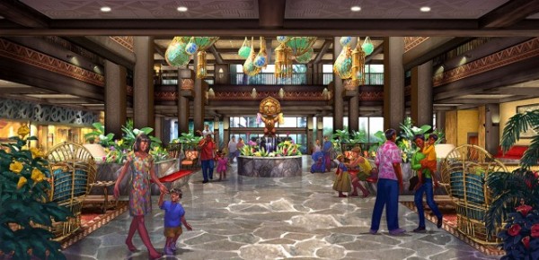 Concept Art -- Polynesian Village Resort Lobby