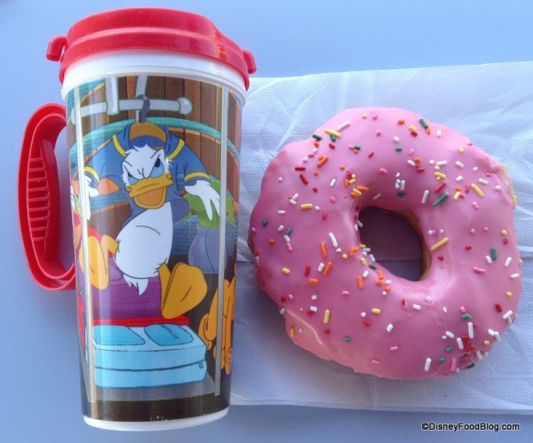 Donut by refillable mug