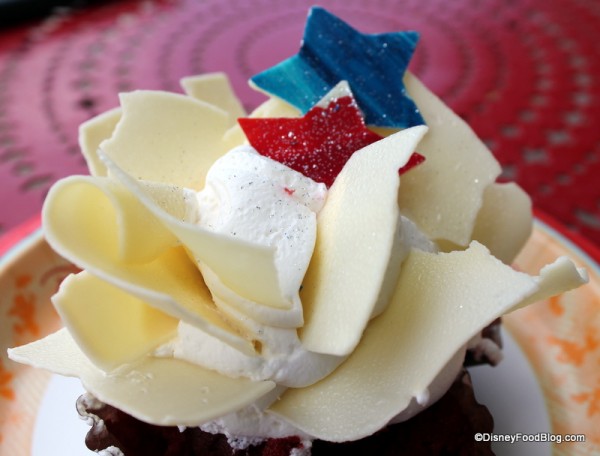 Toppings on Red White & Blue Cupcake