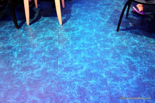Watery tiled floor