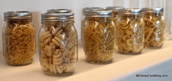 Decorative pasta jars at Ravello