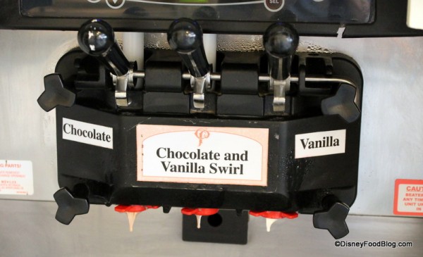 Soft Serve Flavor Options -- Chocolate, Vanilla, or Chocolate and Vanilla Swirl