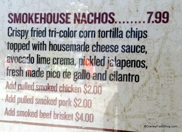Smokehouse Nachos on menu