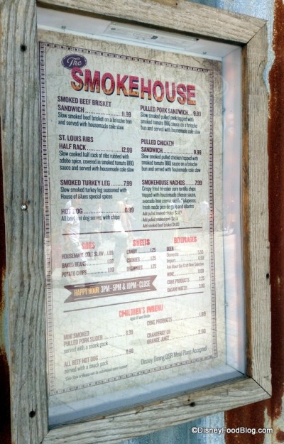 The Smokehouse Menu