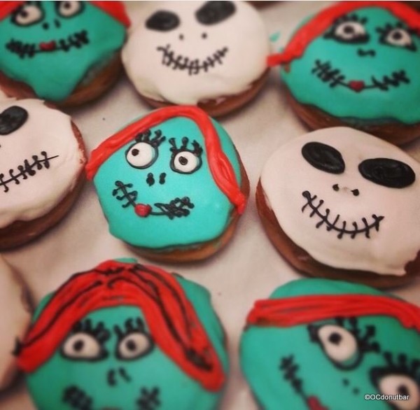 Jack and Sally Nightmare Before Christmas Donuts