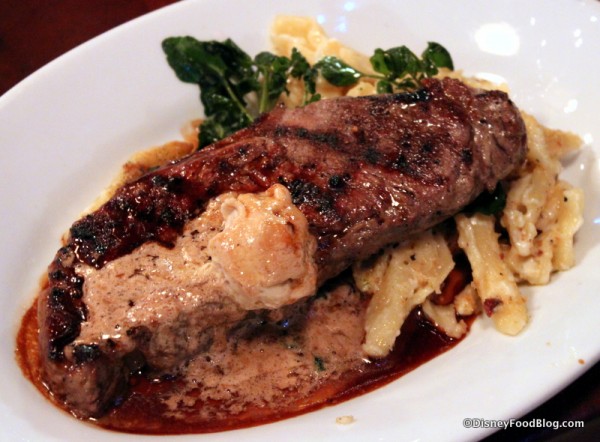 Strip Steak and Mac and Cheese at Mama Melrose's 