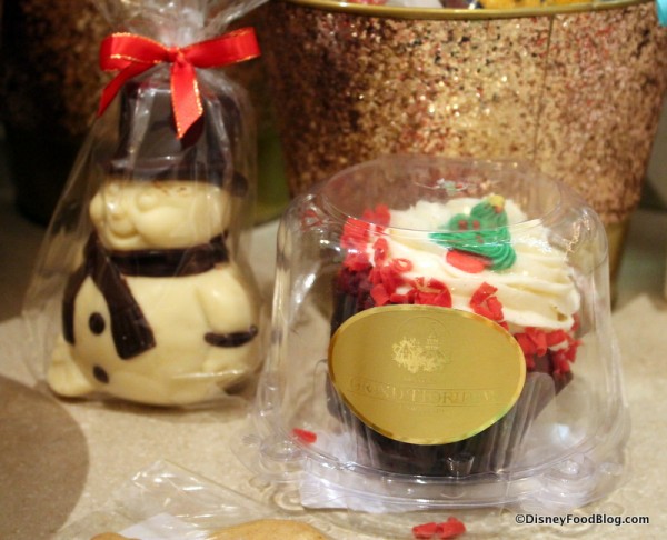 White Chocolate Snowman and Red Velvet Cupcake