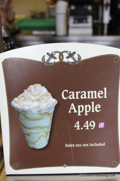 Caramel Apple Seasonal Shake sign