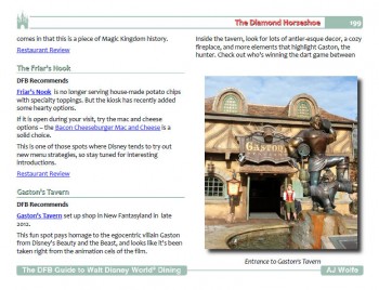 DFB Guide to Walt Disney World Dining Sample Page