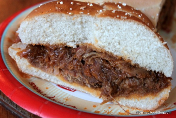 Barbecued Pork Sandwich -- Cross Section
