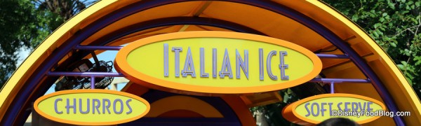 Italian Ice kiosk sign