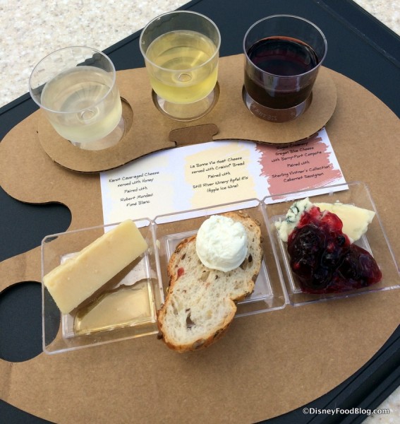 Trio of Artisan Cheese with wine pairings