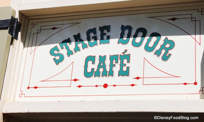 Stage Door Cafe sign