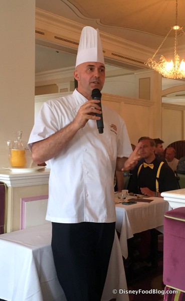 Chef Olivier Saintemarie Discussing the Offerings