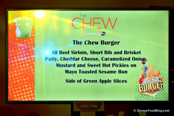 The Chew Burger Description