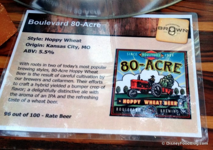 80-Acre Beer Information Card