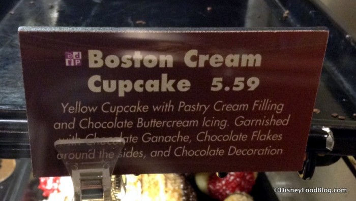 Boston Cream Cupcake sign