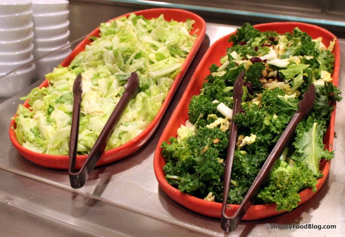 Caesar Salad and Winter Kale and Cabbage Salad