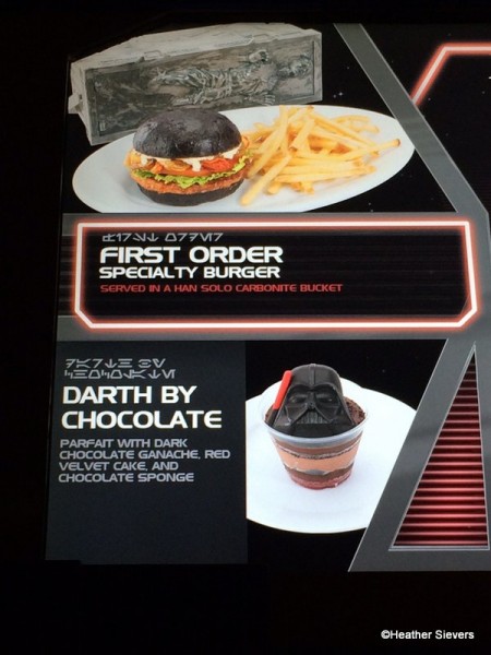 First Order Burger on the Menu Board